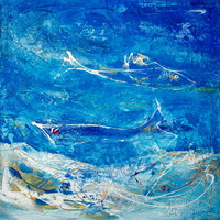 1. Azul -Der Blau Planet - 100x100cm - Acryl, Tempera auf Leinwand